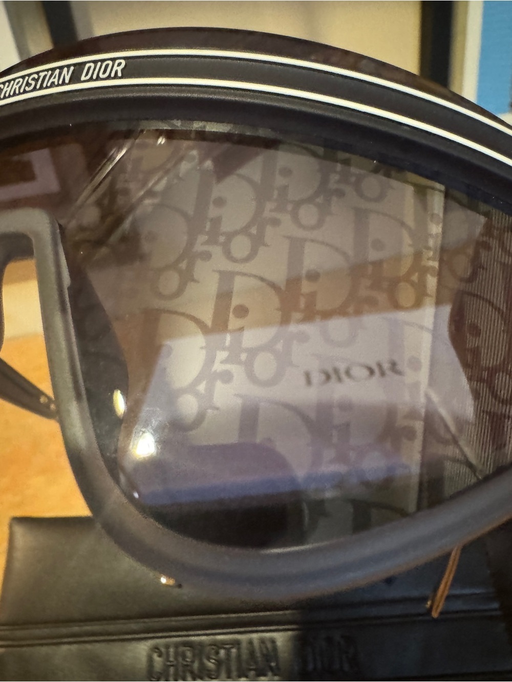 NIB Dior DiorClub M2U Blue/White Monogram Shield Mask Sunglasses - Picture 4 of 8